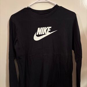 Nike Black Long Sleeve Tee with White Logo